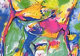 Alfred Gockel Colorful Fish painting